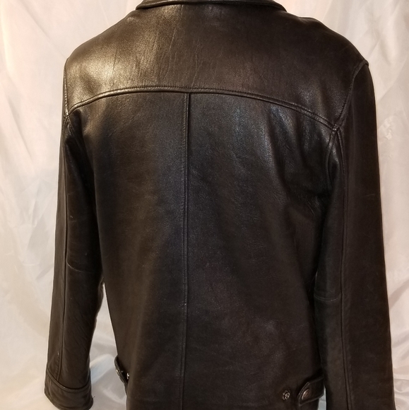 Leather Jacket Shafmastet GreenField Mens Black M - Picture 3 of 9